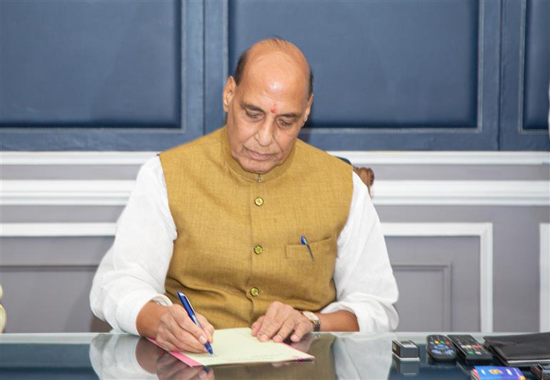 File:Shri Rajnath Singh assumed charge as the Union Minister of Defence for the second consecutive term, in New Delhi on June 13, 2024.jpg